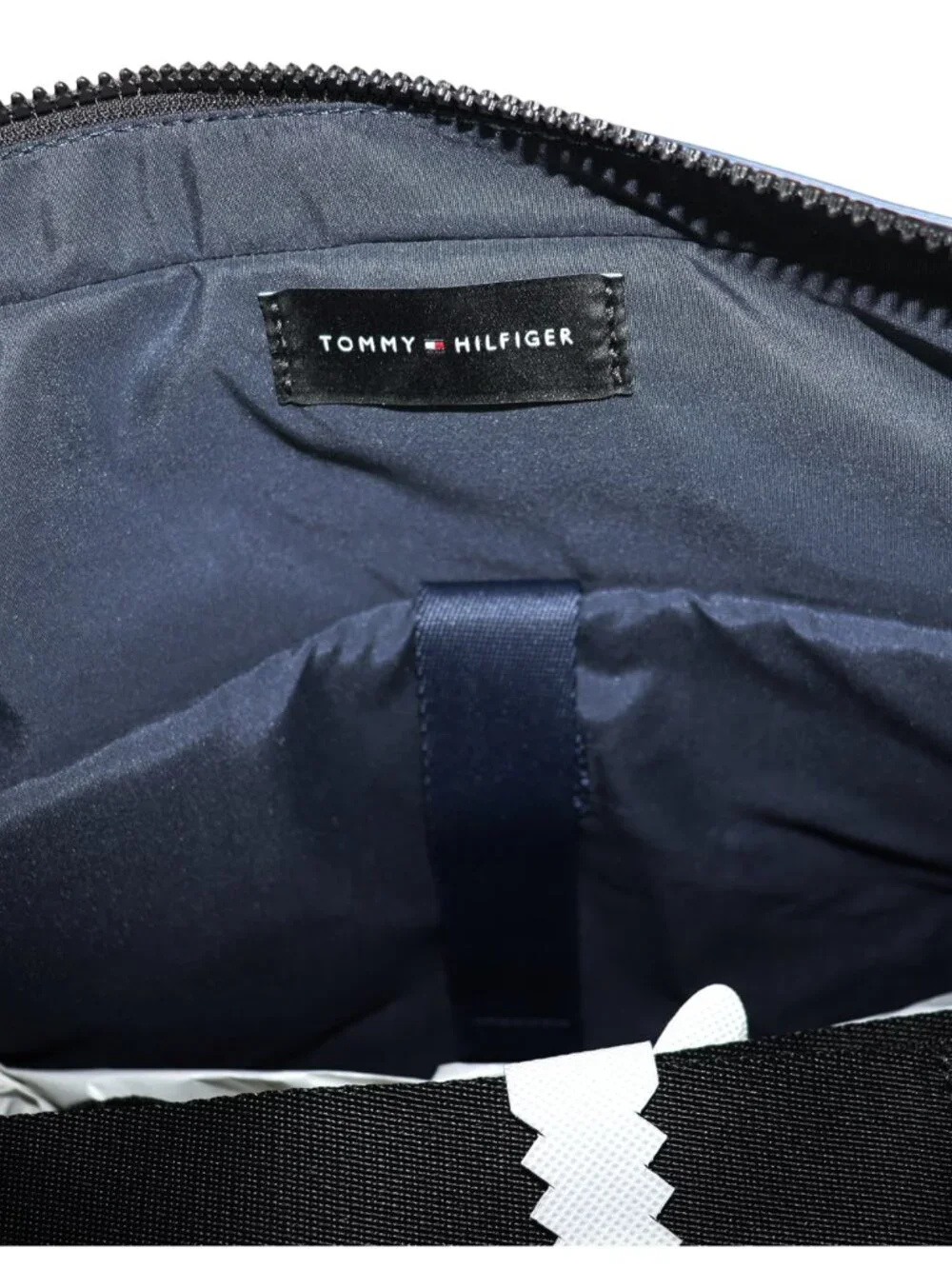 Tommy Hilfiger Foundations Faux Leather Messenger Laptop Computer Bag NWT Blue
